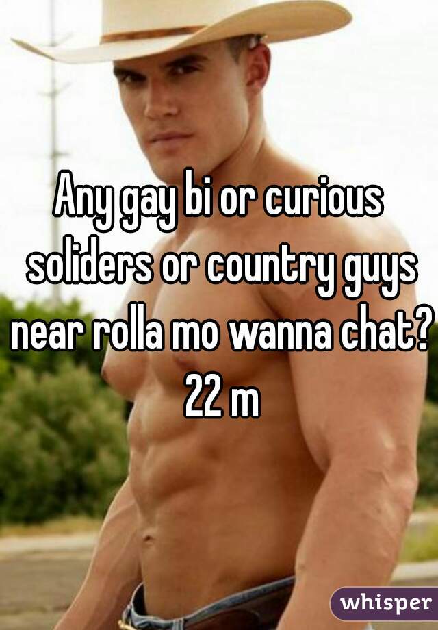 Any gay bi or curious soliders or country guys near rolla mo wanna chat? 22 m
