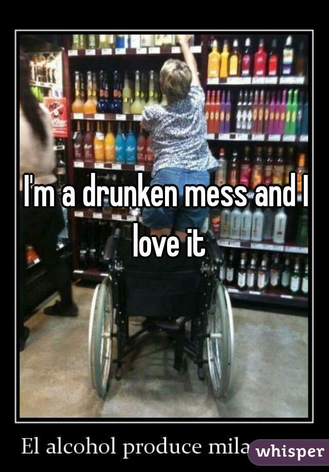 I'm a drunken mess and I love it