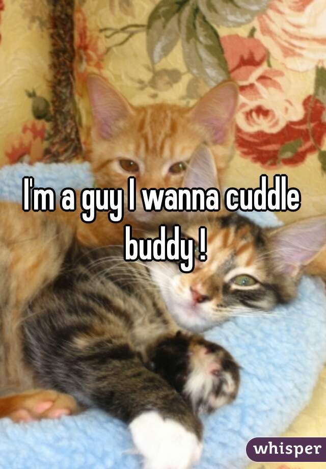 I'm a guy I wanna cuddle buddy !