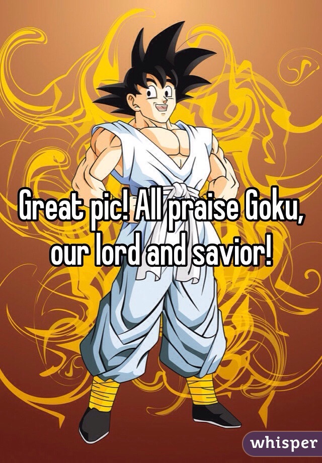 Great pic! All praise Goku, our lord and savior!