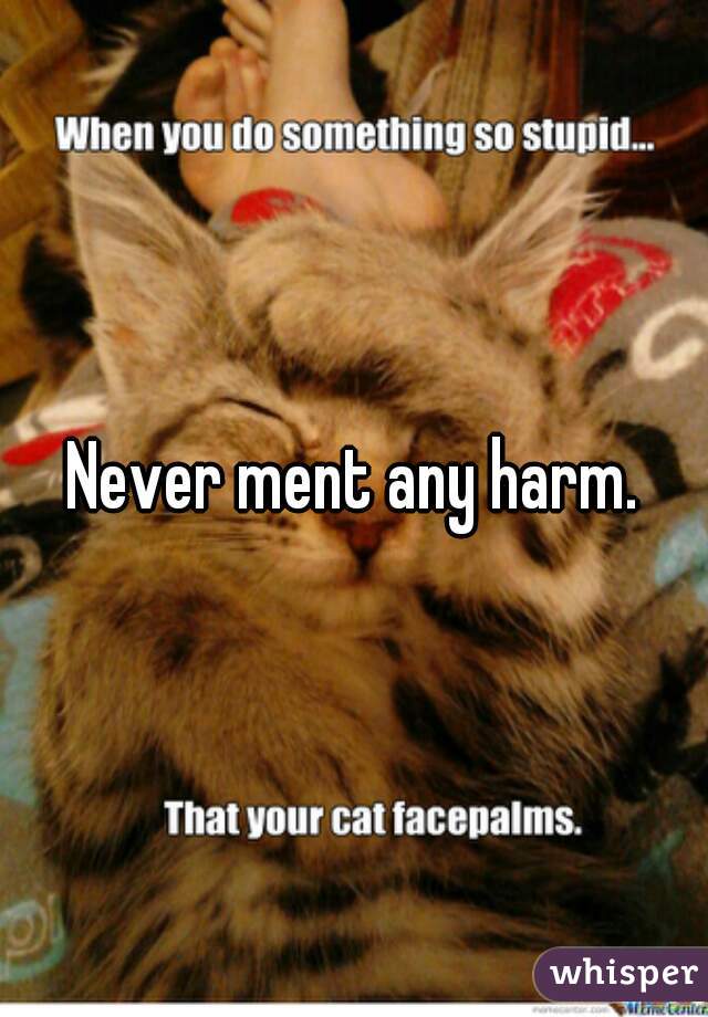 Never ment any harm.
