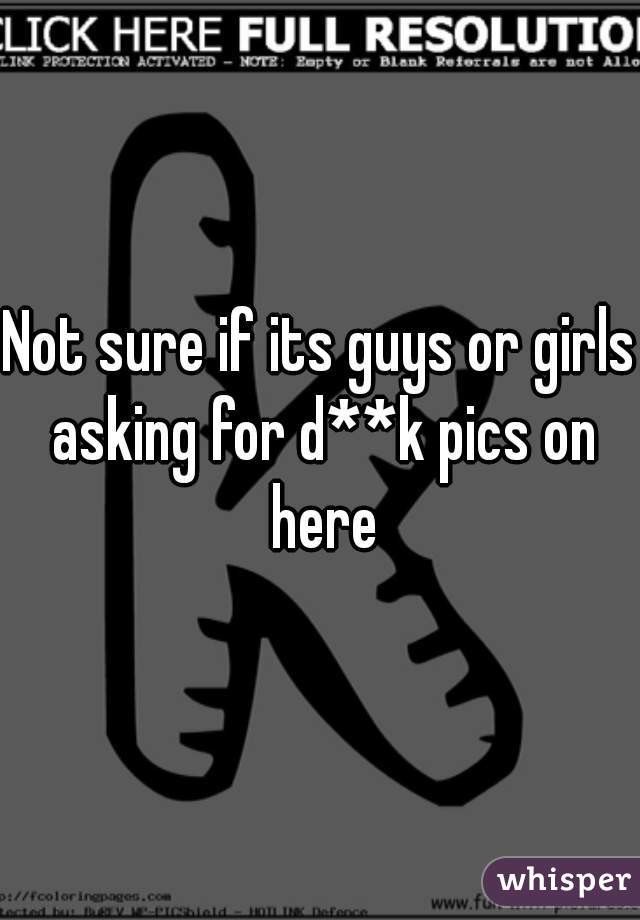 Not sure if its guys or girls asking for d**k pics on here