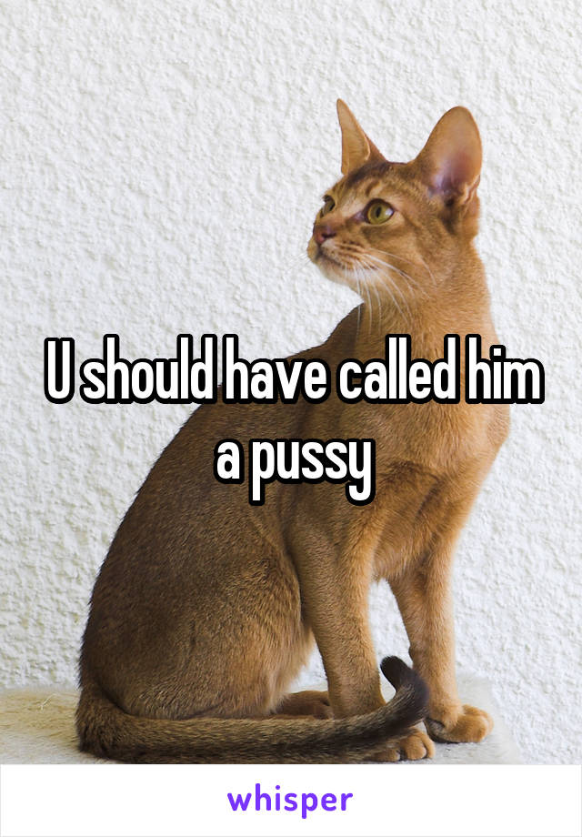U should have called him a pussy