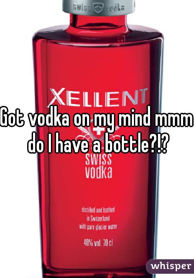 Got vodka on my mind mmm do I have a bottle?!?