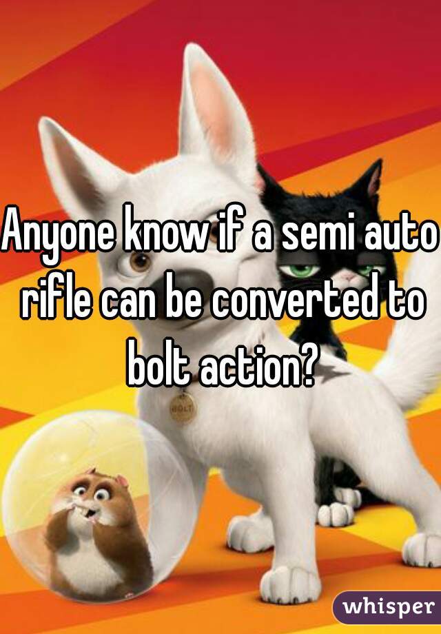 Anyone know if a semi auto rifle can be converted to bolt action?