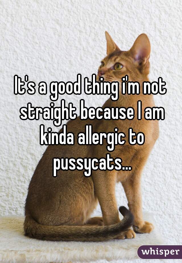 It's a good thing i'm not straight because I am kinda allergic to pussycats...