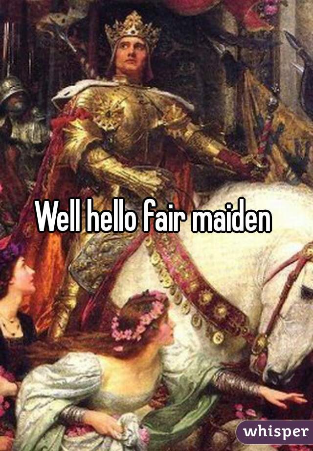 Well hello fair maiden 