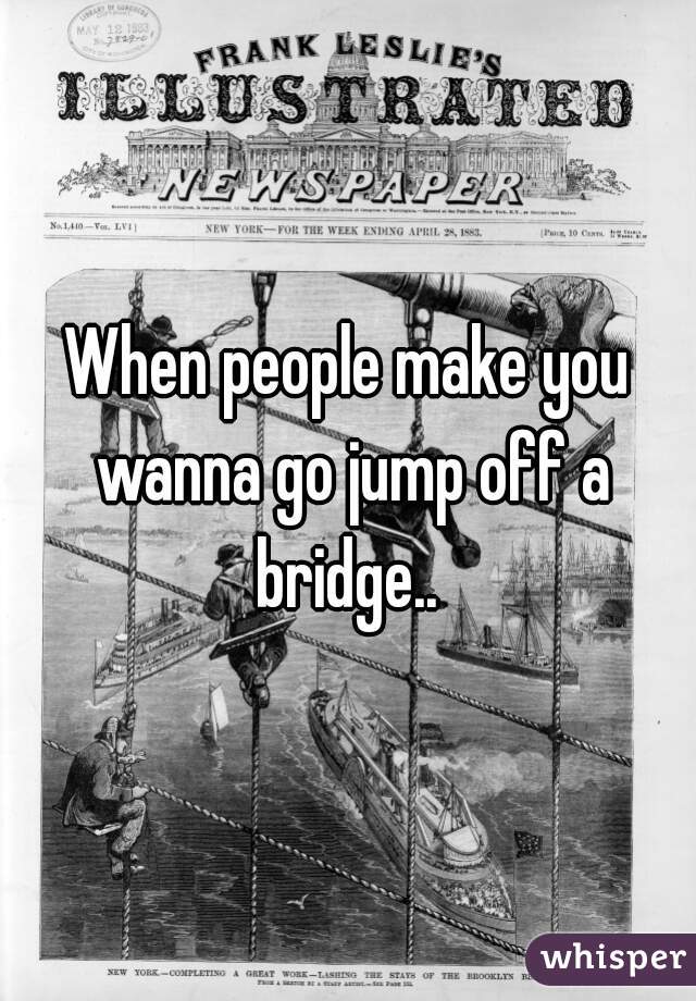 When people make you wanna go jump off a bridge.. 