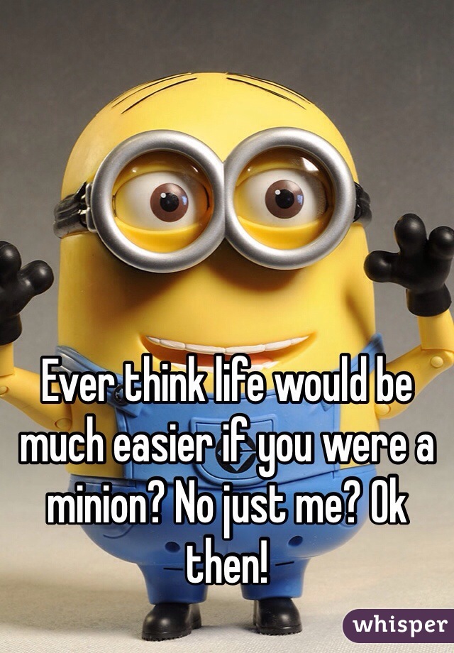 Ever think life would be much easier if you were a minion? No just me? Ok then! 