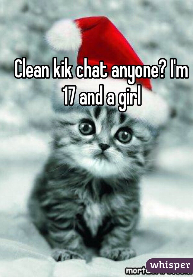 Clean kik chat anyone? I'm 17 and a girl