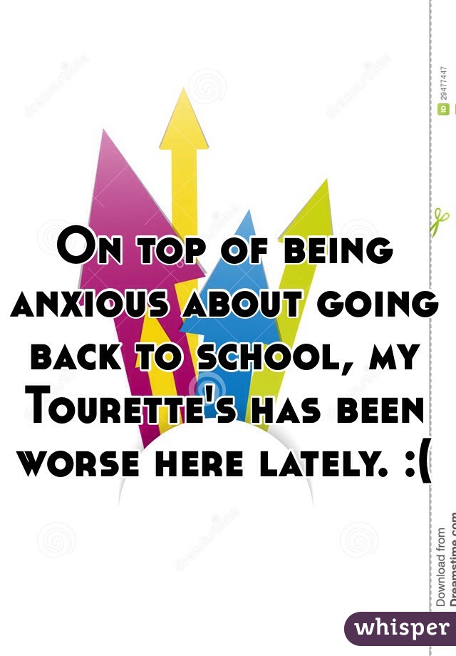 On top of being anxious about going back to school, my Tourette's has been worse here lately. :(