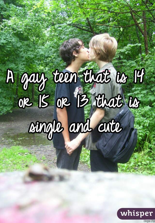 A gay teen that is 14 or 15 or 13 that is single and cute 
