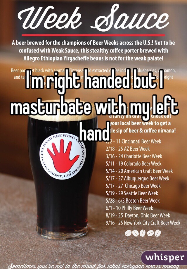 I'm right handed but I masturbate with my left hand 