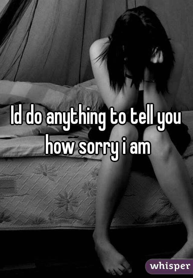 Id do anything to tell you how sorry i am