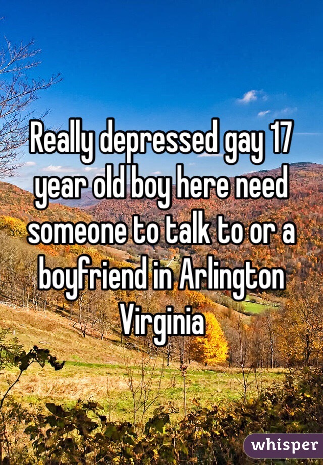 Really depressed gay 17 year old boy here need someone to talk to or a boyfriend in Arlington Virginia 