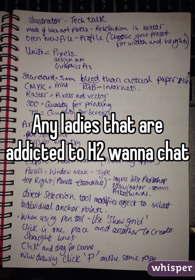 Any ladies that are addicted to H2 wanna chat 