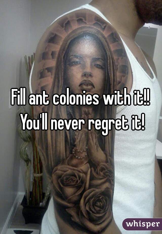 Fill ant colonies with it!! You'll never regret it!