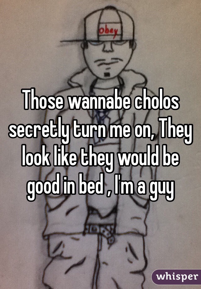 Those wannabe cholos secretly turn me on, They look like they would be good in bed , I'm a guy