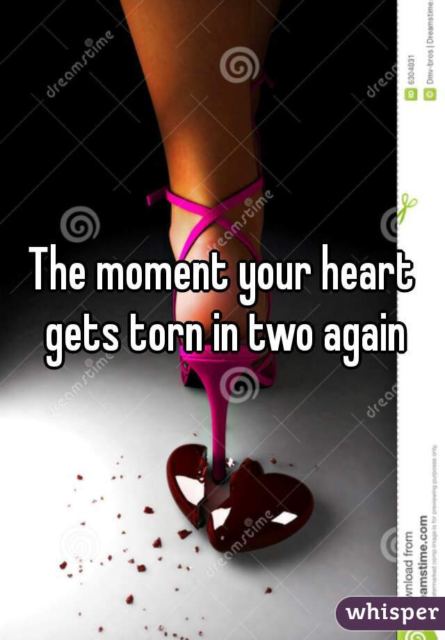 The moment your heart gets torn in two again