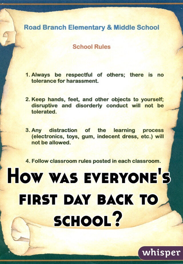 How was everyone's first day back to school? 