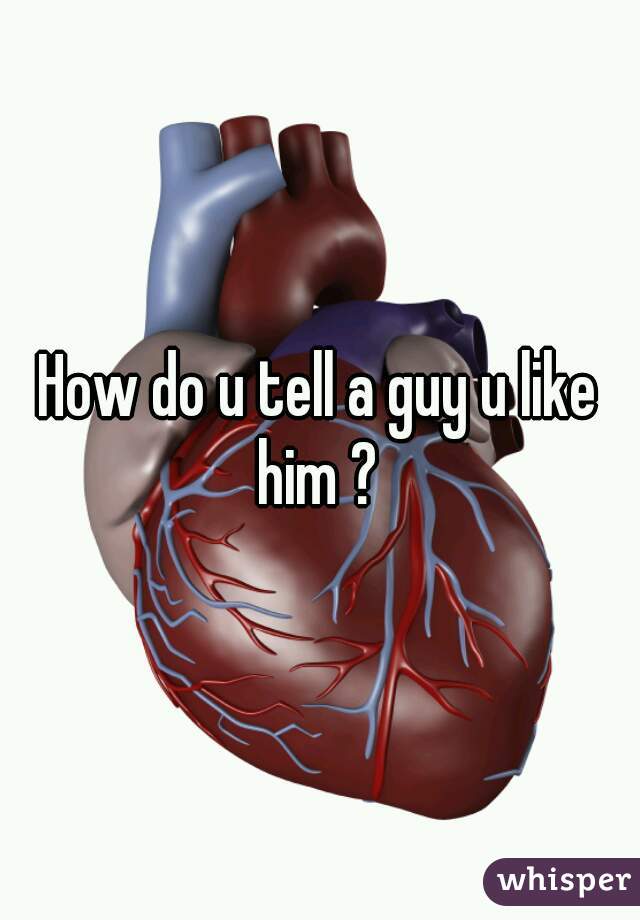 How do u tell a guy u like him ? 