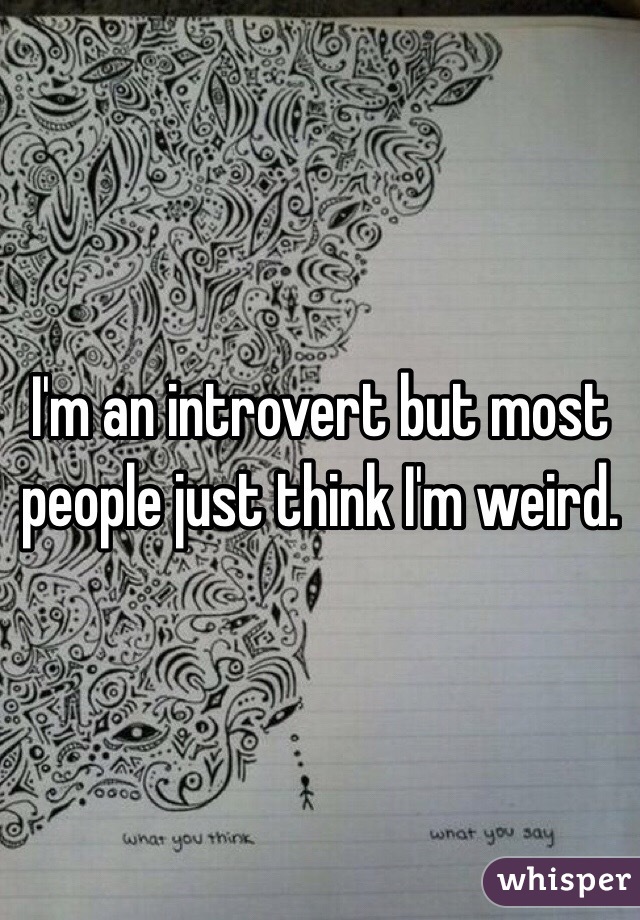 I'm an introvert but most people just think I'm weird.