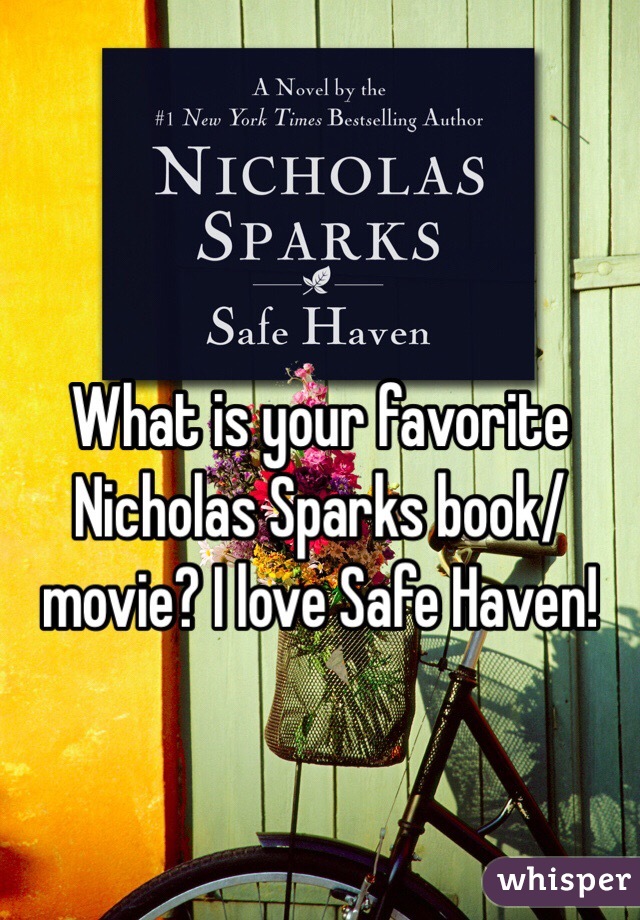 What is your favorite Nicholas Sparks book/movie? I love Safe Haven!