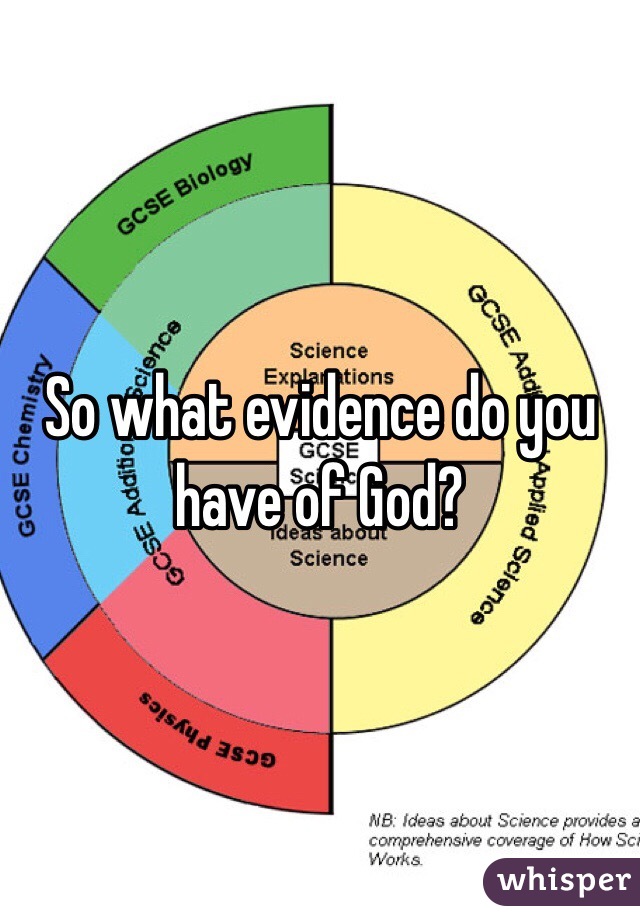 So what evidence do you have of God?