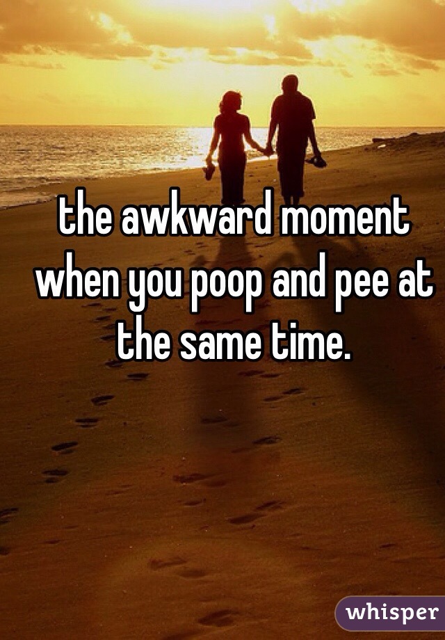 the awkward moment when you poop and pee at the same time.