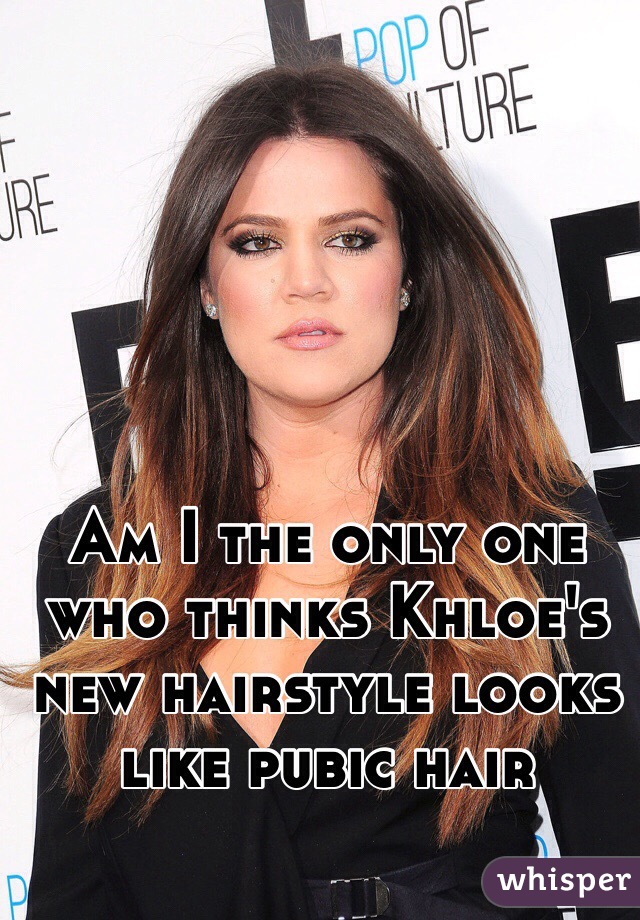 Am I the only one who thinks Khloe's new hairstyle looks like pubic hair 