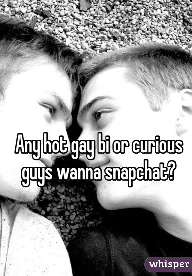 Any hot gay bi or curious guys wanna snapchat?