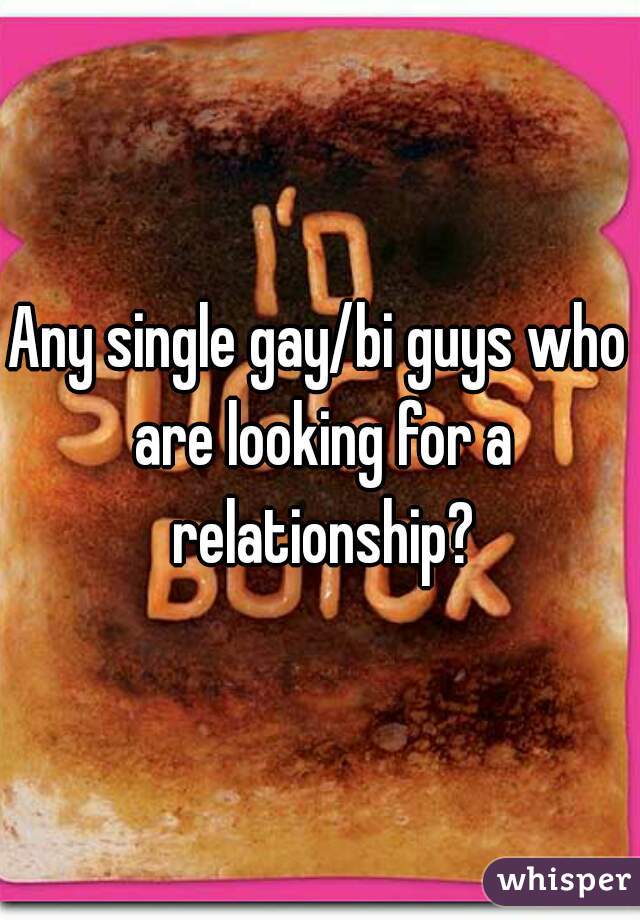 Any single gay/bi guys who are looking for a relationship?