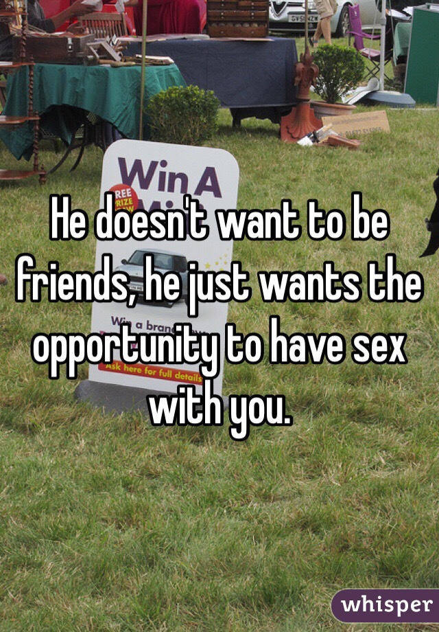 He doesn't want to be friends, he just wants the opportunity to have sex with you. 