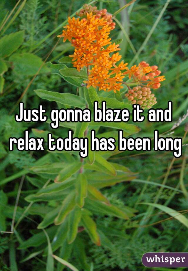 Just gonna blaze it and relax today has been long