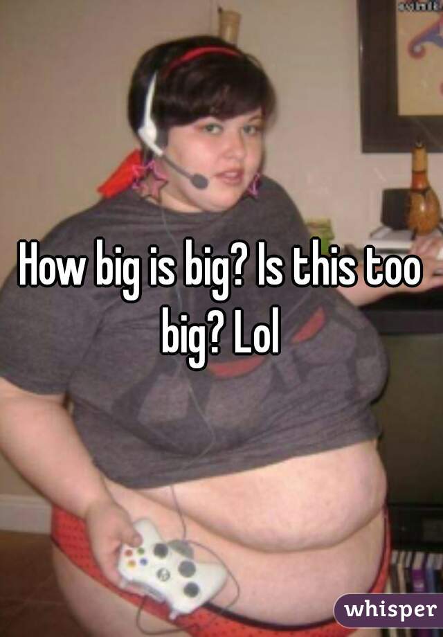 How big is big? Is this too big? Lol 