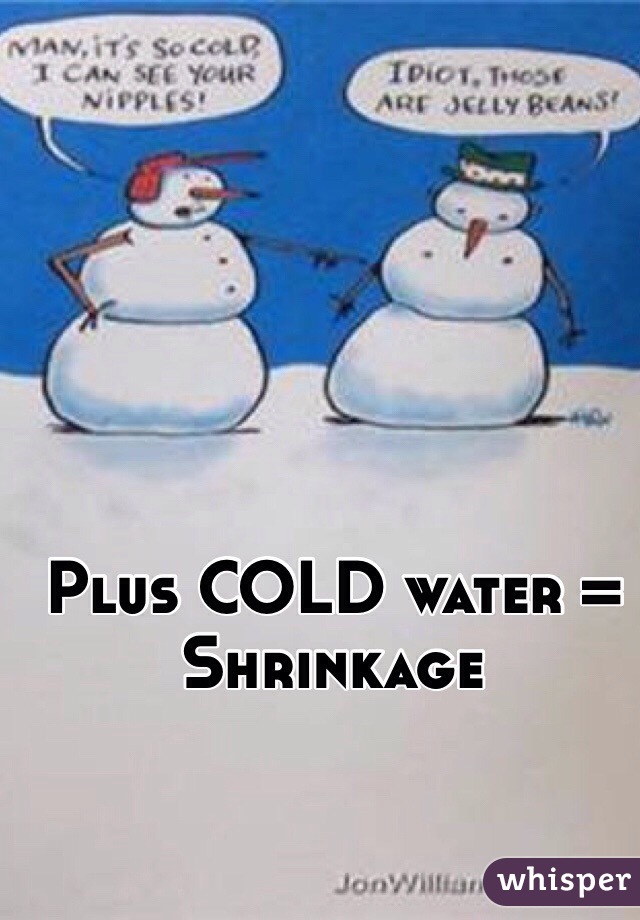 Plus COLD water =
Shrinkage