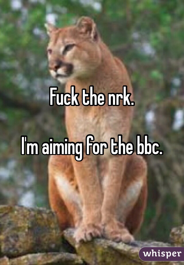 Fuck the nrk. 

I'm aiming for the bbc. 