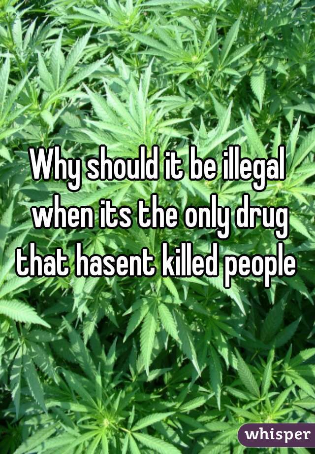 Why should it be illegal when its the only drug that hasent killed people 