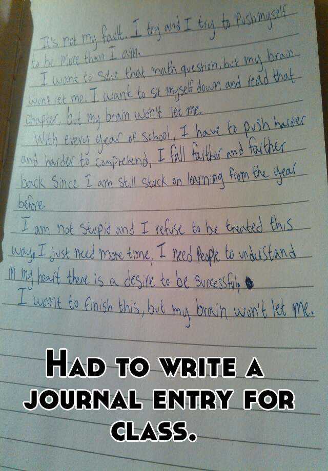 how to write a journal entry for middle school