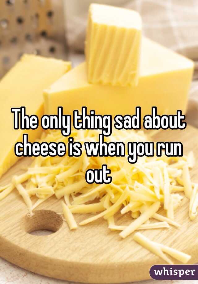 The only thing sad about cheese is when you run out 