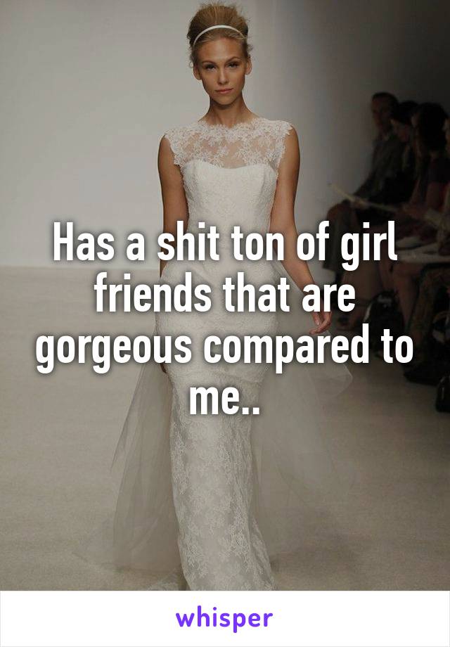 Has a shit ton of girl friends that are gorgeous compared to me..