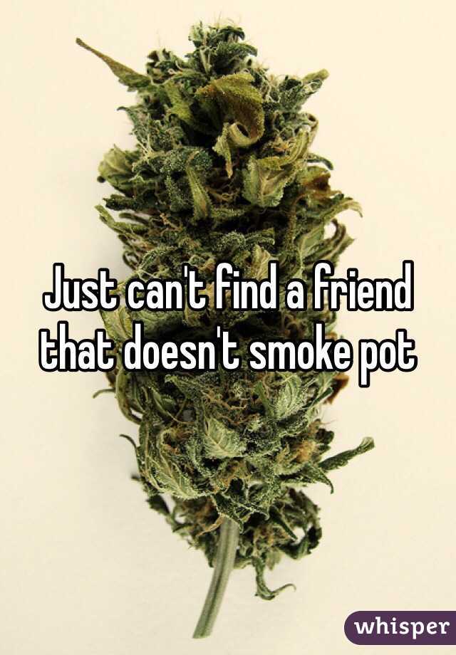 Just can't find a friend that doesn't smoke pot
