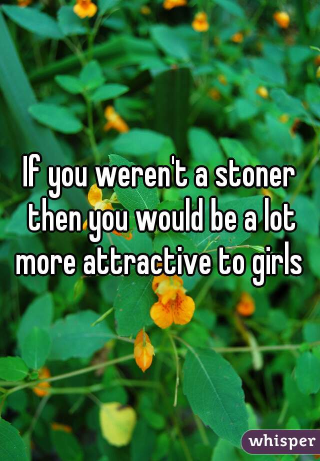 If you weren't a stoner then you would be a lot more attractive to girls 