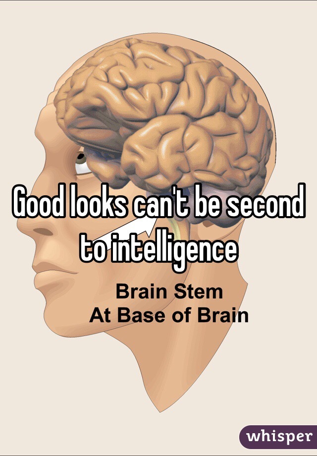 Good looks can't be second to intelligence 