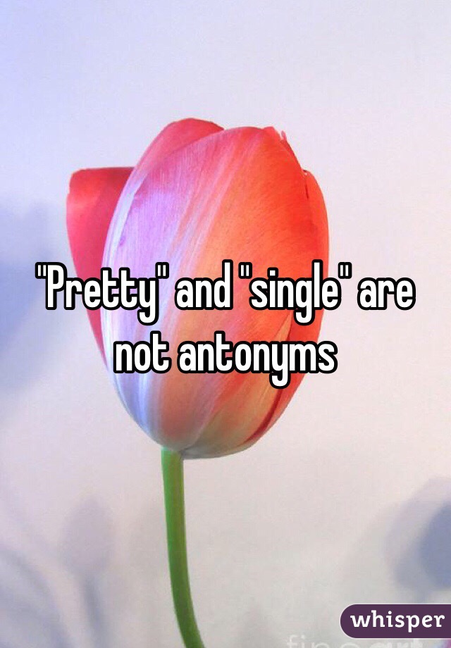 "Pretty" and "single" are not antonyms 