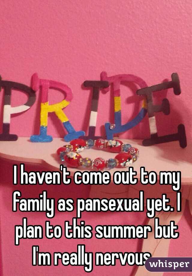 I haven't come out to my family as pansexual yet. I plan to this summer but I'm really nervous...