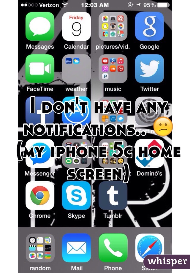 I don't have any notifications.. 😕
(my iphone 5c home screen)