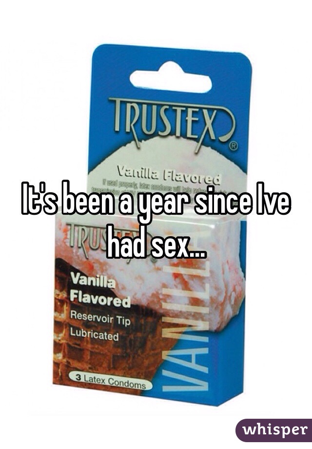 It's been a year since Ive had sex...