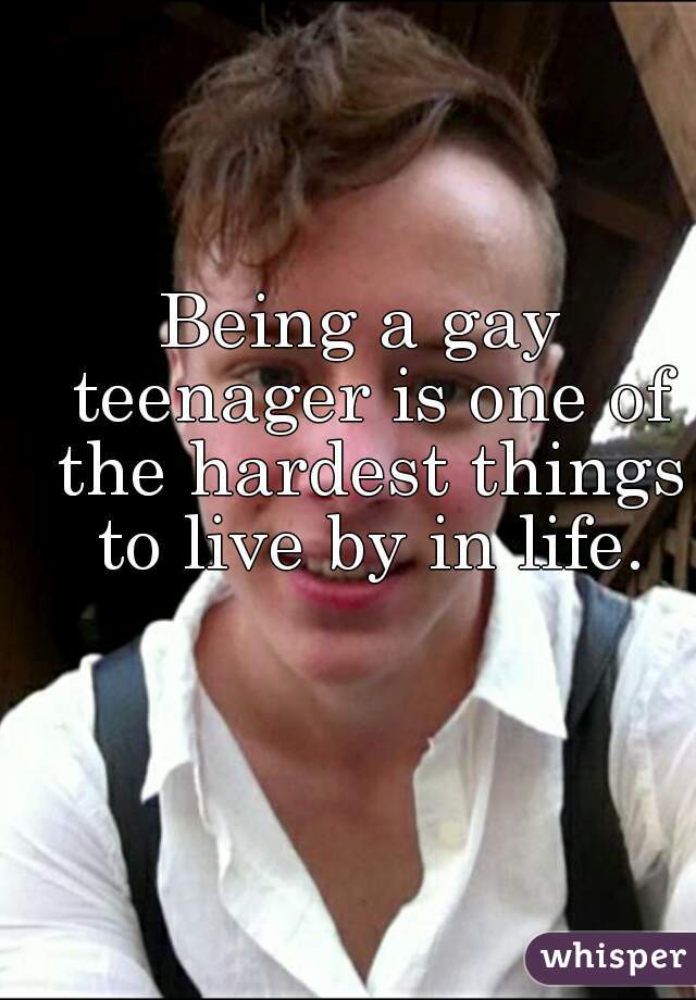 Being a gay teenager is one of the hardest things to live by in life.
