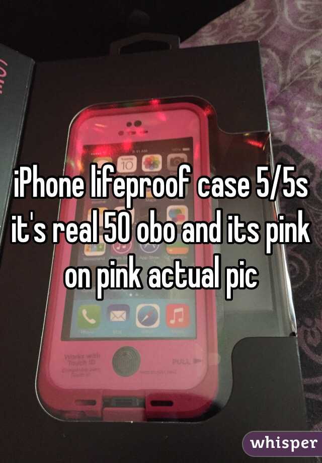 iPhone lifeproof case 5/5s it's real 50 obo and its pink on pink actual pic 